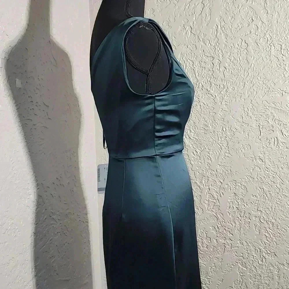 Lovely SATIN Cutout one shoulder maxi dress size 0 - Picture 5 of 14